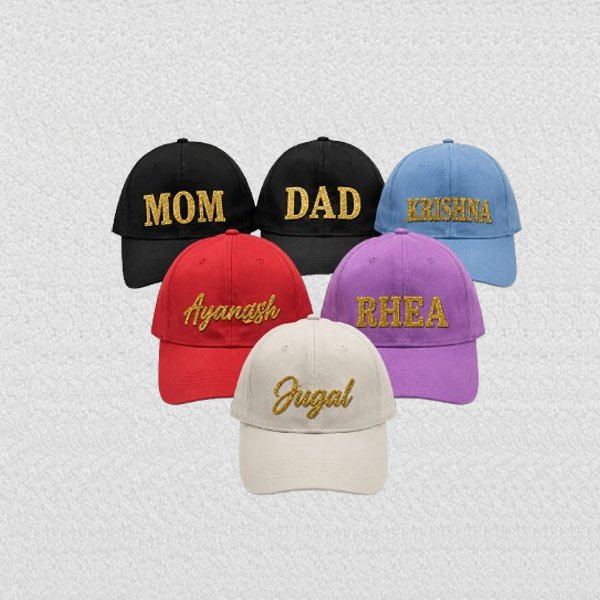 Personalised Glitter Name Flex Cap for Men and Women
