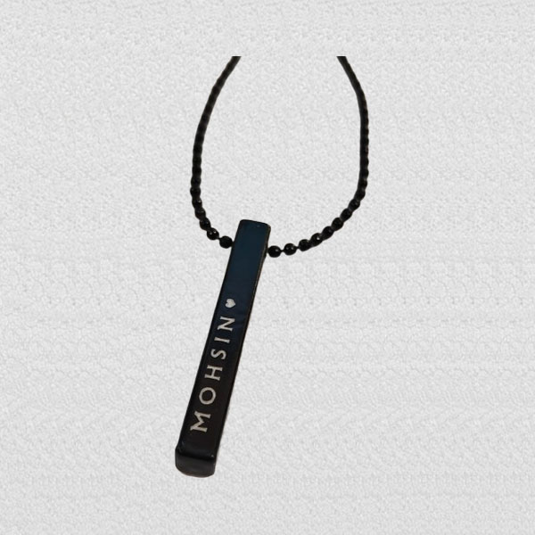 Black 3d Bullet Name Pendant