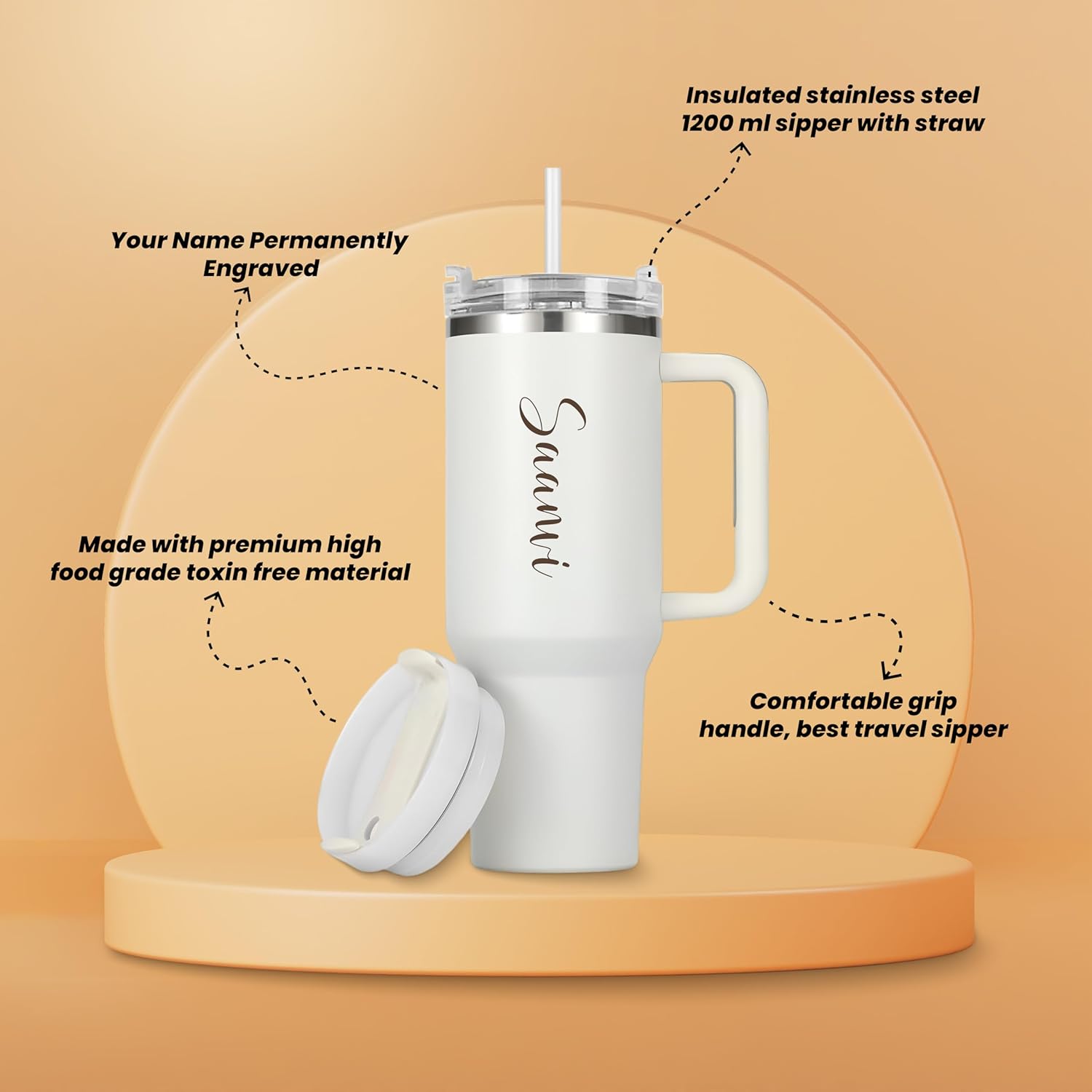 Personalised Tumbler with Straw