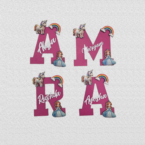 Fridge Megnet with Name and 3 Chams