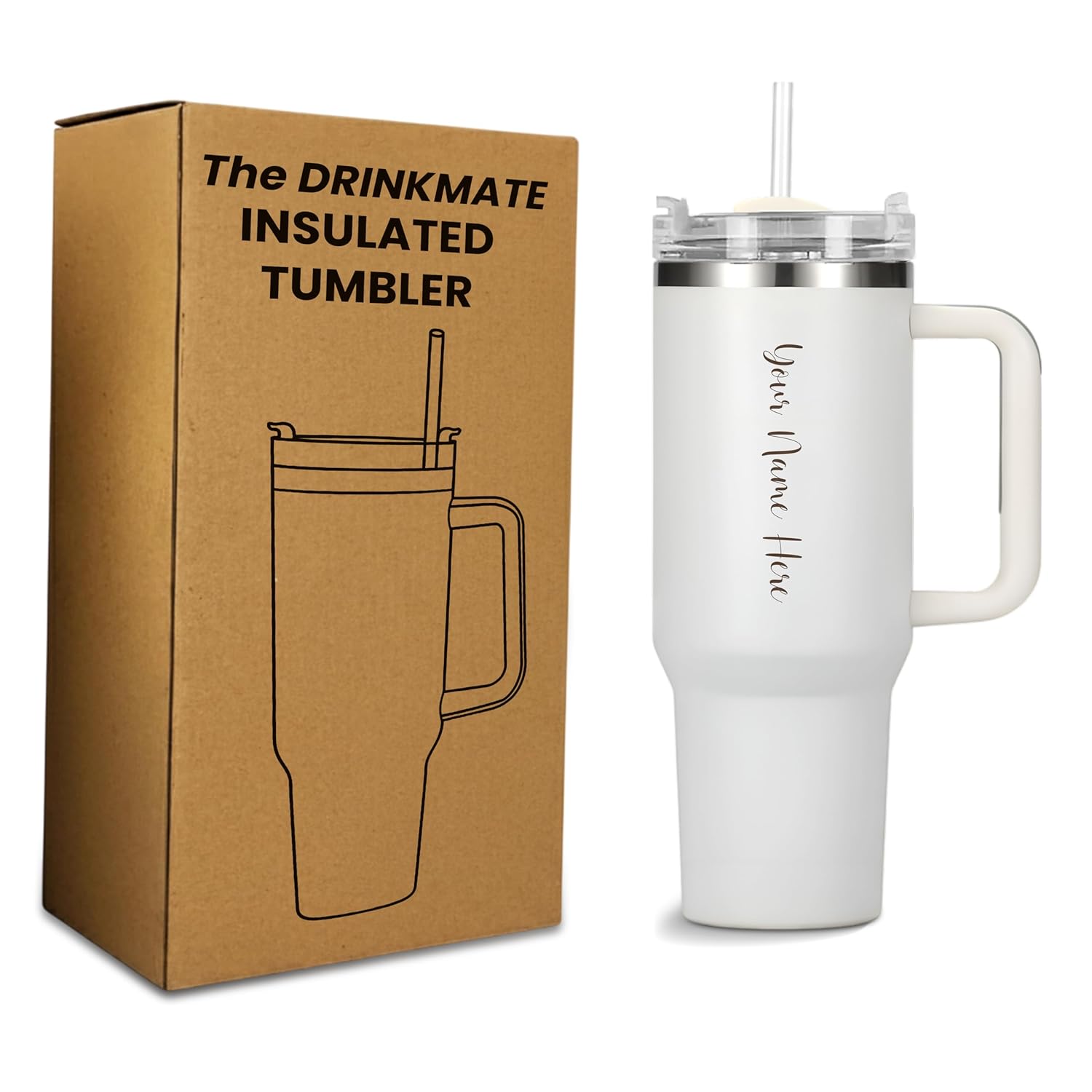 Personalised Tumbler with Straw